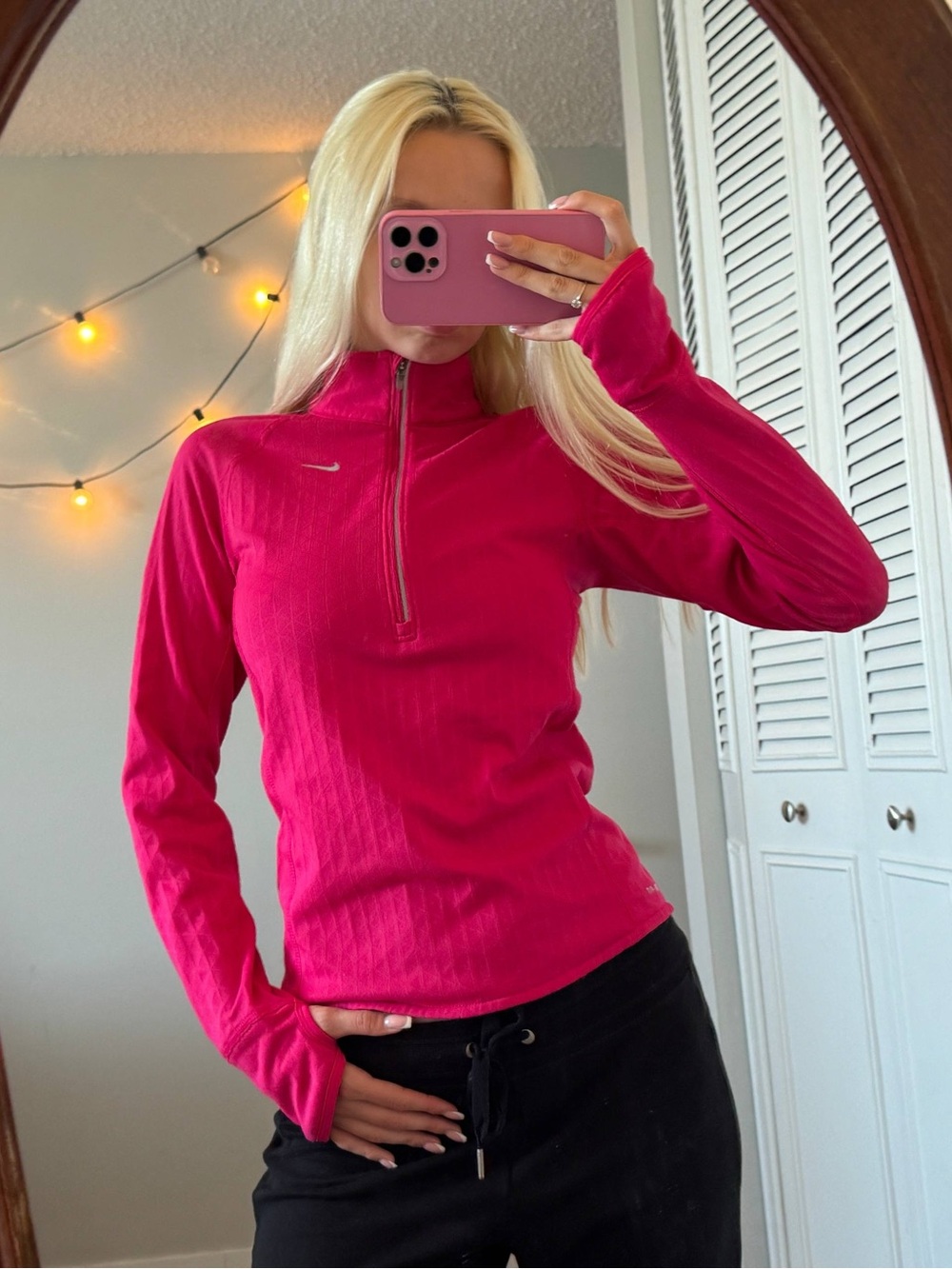 Nike Women's Fuchsia Half-Zip Pullover